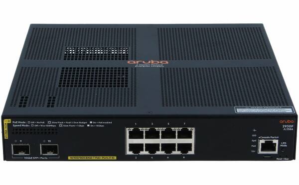 HPE - JL258A-NOPSU - Aruba 2930F 8G PoE+ 2SFP+ - Switch - L3 - Managed 8 x 10/100/1000 (PoE+) + 2 x 1 Gigabit / 10 Gigabit SFP+ (uplink) - rack-mountable - PoE+ (125 W) - NO PSU